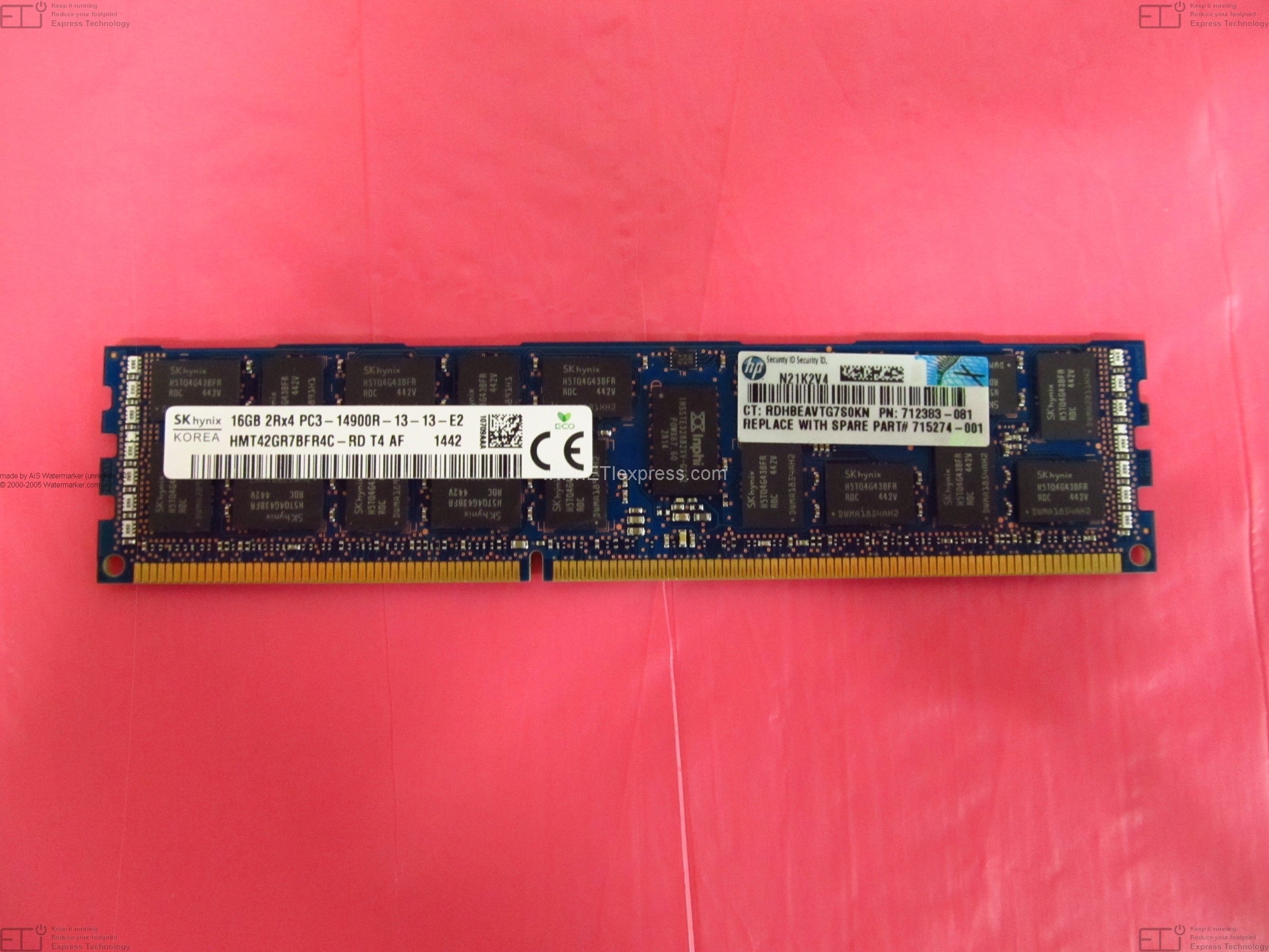HP Compatible 32GB PC3-8500 DDR3-1066 4Rx4 1.35v ECC Registered RDIMM Certified Refurbished HP PN# 628975-081